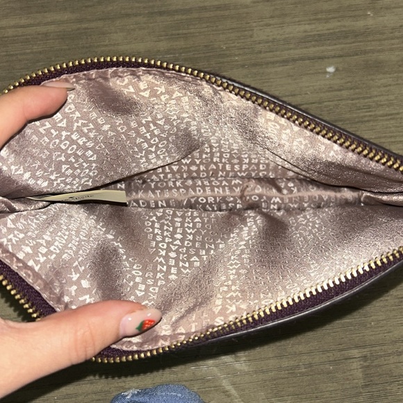 Kate Spade Ponyhair Purple Clutch Sleek Wristlet - Picture 4 of 4